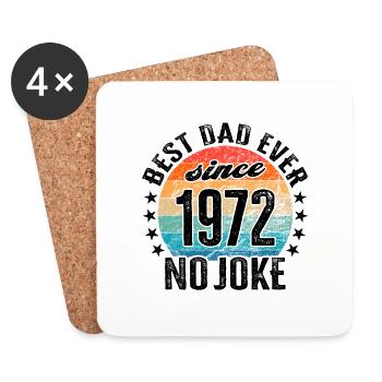 Bester Papa der Welt seit 1972 Vatertag Geburtstag - Untersetzer (4er-Set) - Weiß - Vorne
