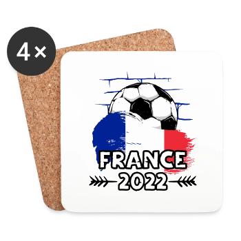 France France 2022 Football - Dessous de verre (lot de 4) - blanc - Devant