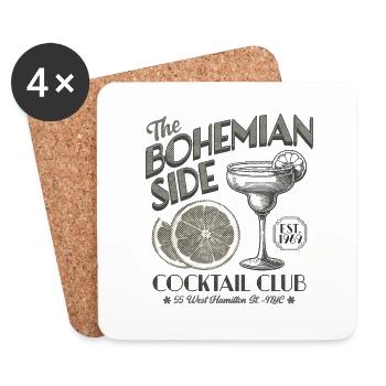 The Bohemian Side Cocktail Club retro graphic - Coasters (set of 4) - white - Front
