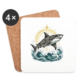 Guardian_Shark - Coasters (set of 4) - white - Front