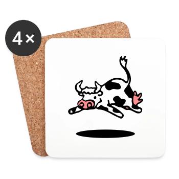 la vache - Dessous de verre (lot de 4) - blanc - Devant