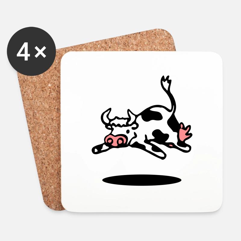 cow - Untersetzer (4er-Set) - Weiß