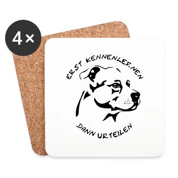 American Staffordshire - Coasters (set of 4) - white - Front