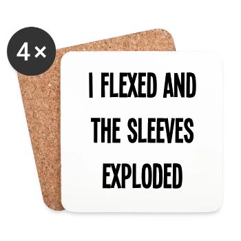 i flexed and the sleeves - Coasters (set of 4) - white - Front
