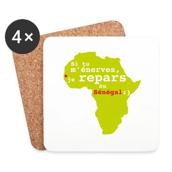 si tu m'énerves.png - Dessous de verre (lot de 4) - blanc - Devant