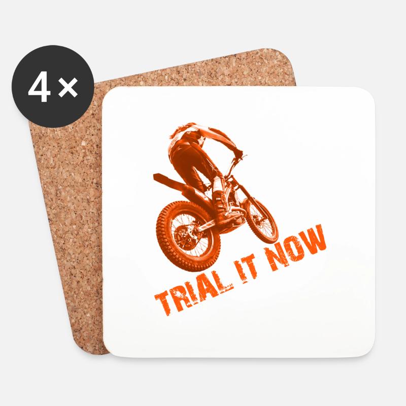 Trial it now - Orange - Untersetzer (4er-Set) - Weiß