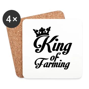 King of Farming - Untersetzer (4er-Set) - Weiß - Vorne