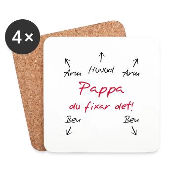 Pappa du fixar det - Untersetzer (4er-Set) - Weiß - Vorne