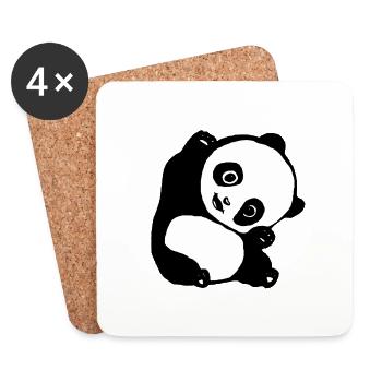 panda new - Dessous de verre (lot de 4) - blanc - Devant