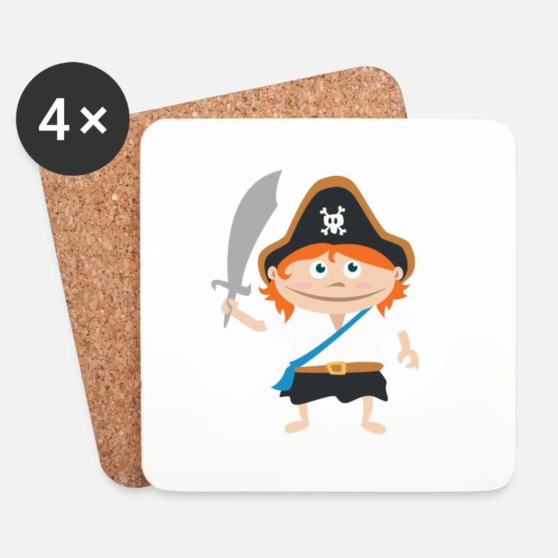 pirate kid - Untersetzer (4er-Set) - Weiß