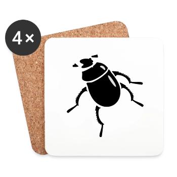 Scarabaeus Käfer / beetle (2c) - Untersetzer (4er-Set) - Weiß - Vorne