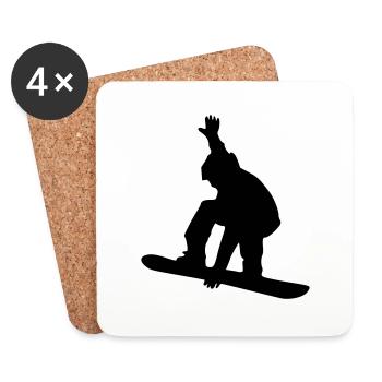 snowboard - Dessous de verre (lot de 4) - blanc - Devant