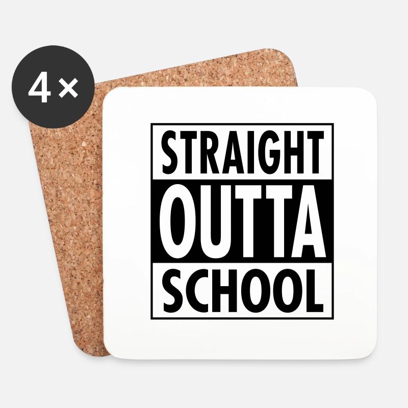 Straight Outta School - Coasters (set of 4) - white