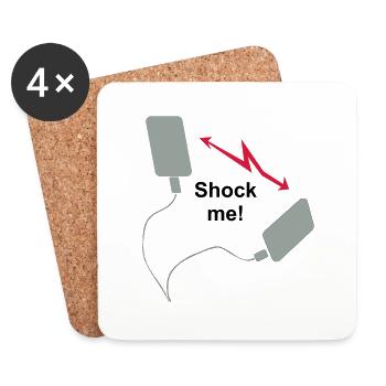 Defibrillator - Shock me! - Untersetzer (4er-Set) - Weiß - Vorne