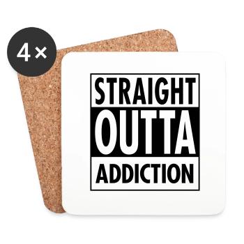 Straight Outta Addiction - Coasters (set of 4) - white - Front