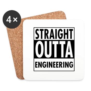 Straight Outta Engineering - Coasters (set of 4) - white - Front