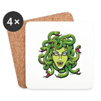 Medusa - Yobeeno.com - Coasters (set of 4) - white - Front
