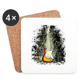 guitar - Coasters (set of 4) - white - Front