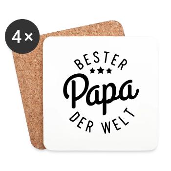 Bester Papa der Welt - Untersetzer (4er-Set) - Weiß - Vorne