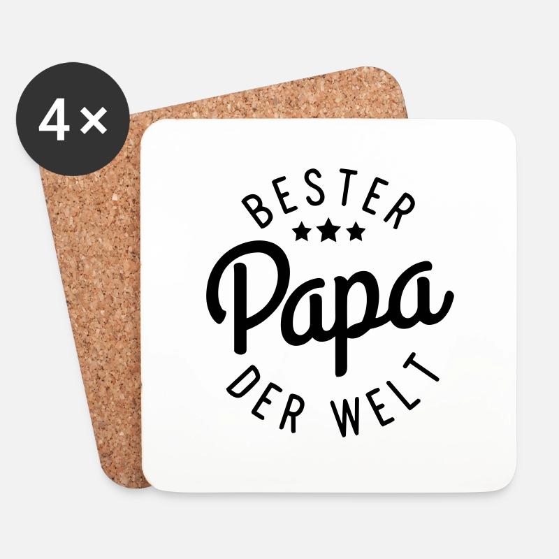 Bester Papa der Welt - Untersetzer (4er-Set) - Weiß