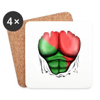 Portugal Drapeau Déchiré Musculaires - Dessous de verre (lot de 4) - blanc - Devant