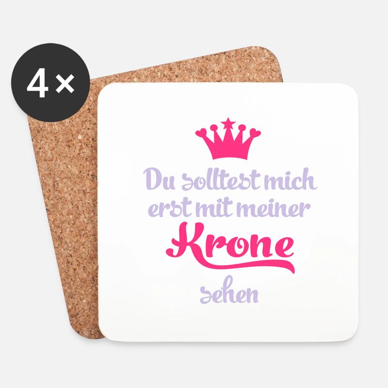 Krone - Untersetzer (4er-Set) - Weiß
