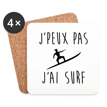 J'peux pas j'ai surf - Dessous de verre (lot de 4) - blanc - Devant