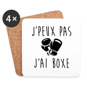 J'peux pas j'ai boxe - Dessous de verre (lot de 4) - blanc - Devant