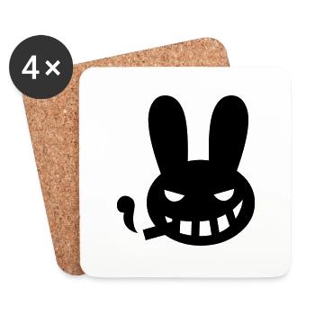 smoking bunny rabbit halloween - Coasters (set of 4) - white - Front