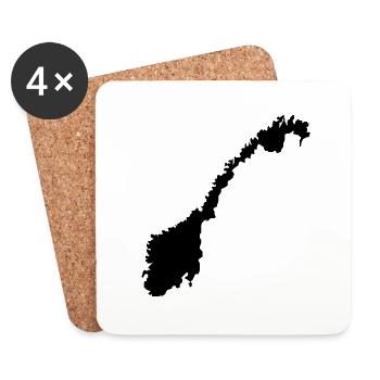 norway map - Dessous de verre (lot de 4) - blanc - Devant