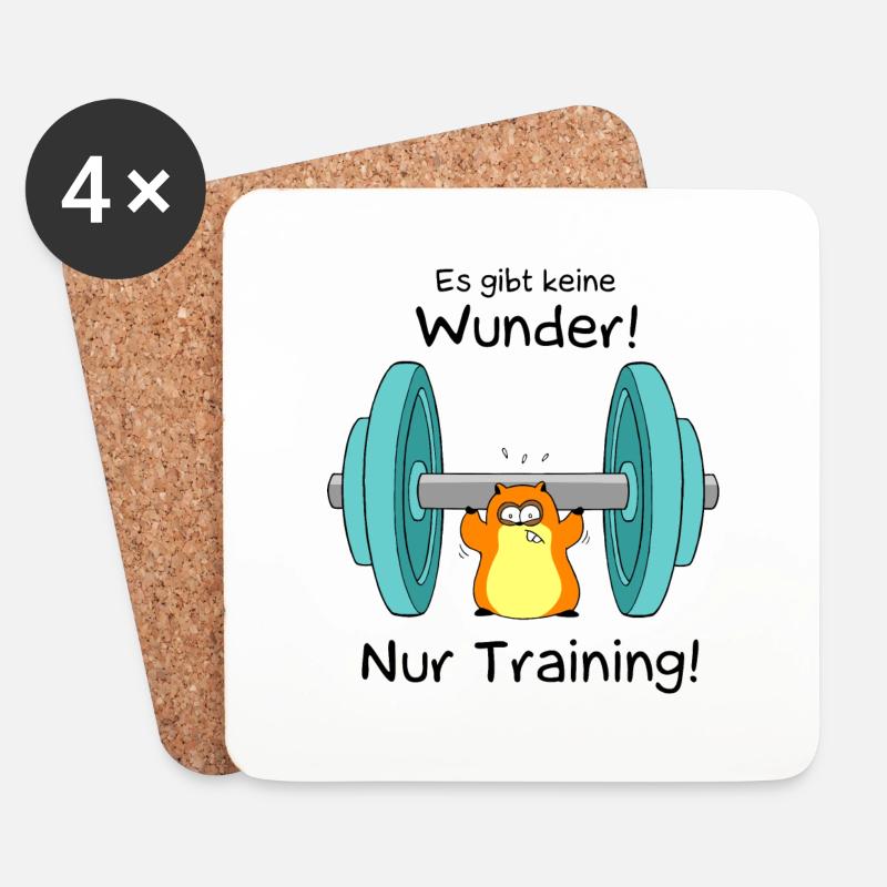 Keine Wunder - nur Training - Untersetzer (4er-Set) - Weiß