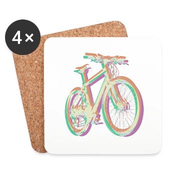 Vélo Faire du vélo en plein air liberté de vélo Fun - Dessous de verre (lot de 4) - blanc - Devant