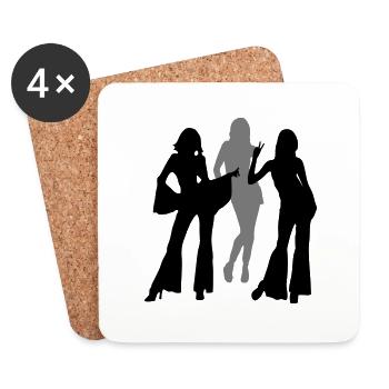 70s and 80s woman and girls ii - Dessous de verre (lot de 4) - blanc - Devant