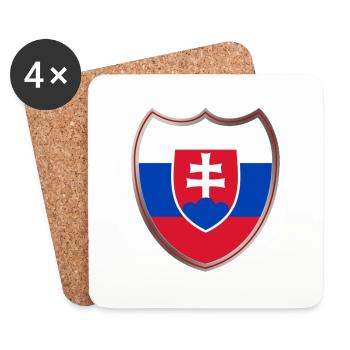 Slovakia (Slowakei_Wappen) - Untersetzer (4er-Set) - Weiß - Vorne
