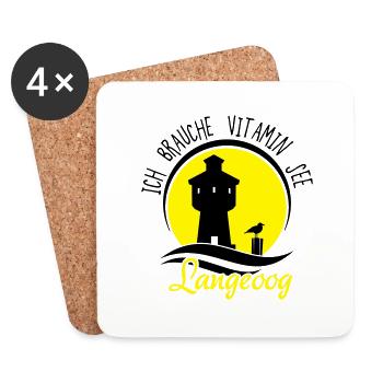 Vitamin See Langeoog Wasserturm - Untersetzer (4er-Set) - Weiß - Vorne