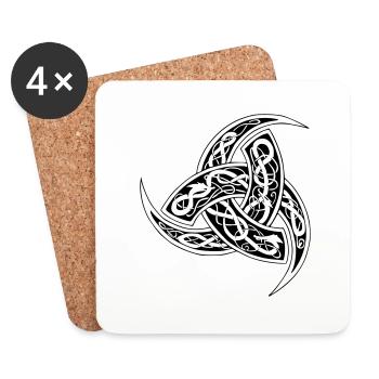 corne de odin - Dessous de verre (lot de 4) - blanc - Devant