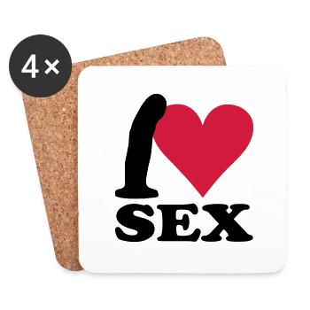 I love Sex - Untersetzer (4er-Set) - Weiß - Vorne