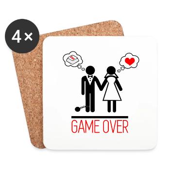 Game over - Couples - Bachelor - Coasters (set of 4) - white - Front