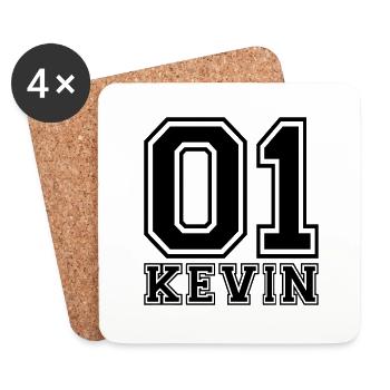 Kevin - Name - Untersetzer (4er-Set) - Weiß - Vorne
