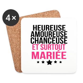 et surtout mariée - Dessous de verre (lot de 4) - blanc - Devant
