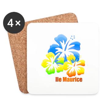 hibiscus - Dessous de verre (lot de 4) - blanc - Devant
