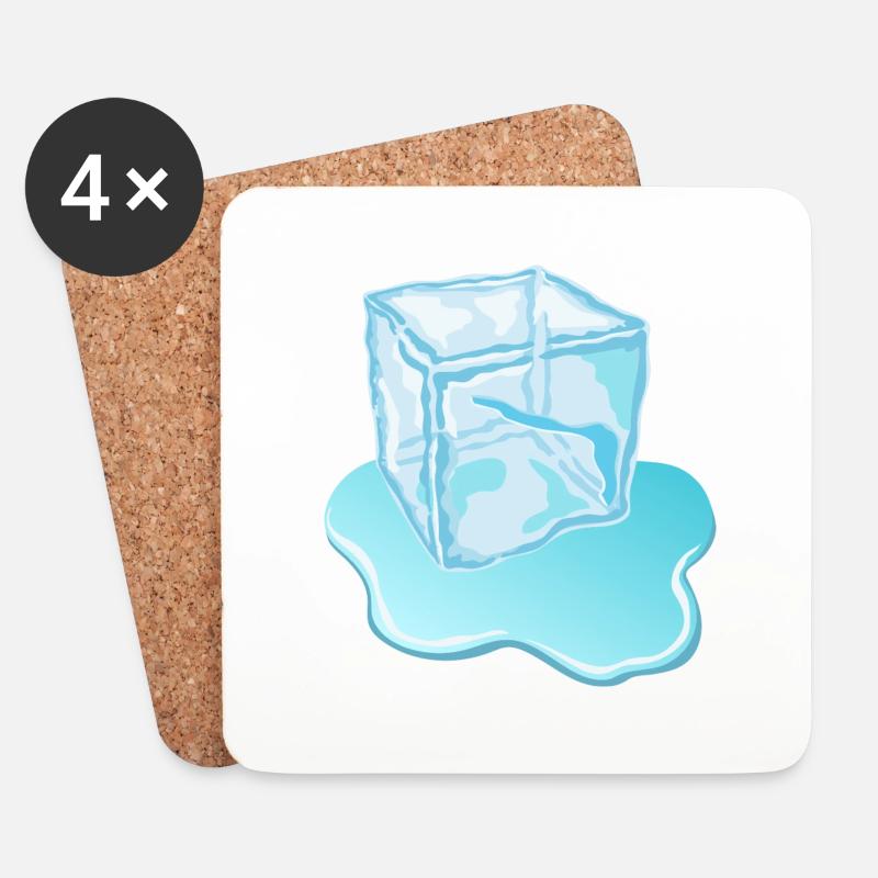 Eiswürfel Motiv/ Designer - Untersetzer (4er-Set) - Weiß