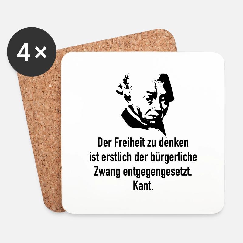 Kant: Der Freiheit zu denken ist erstlich der bür - Untersetzer (4er-Set) - Weiß
