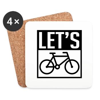 Lets bike - Untersetzer (4er-Set) - Weiß - Vorne