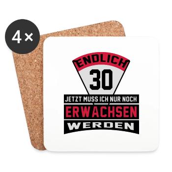 Geburtstag Erwachsen 30 Jahre Birthday Lustig Fun - Untersetzer (4er-Set) - Weiß - Vorne