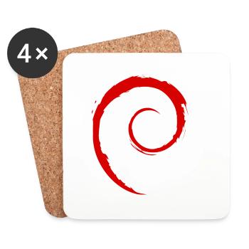 Austrian Debian Swirl - Untersetzer (4er-Set) - Weiß - Vorne