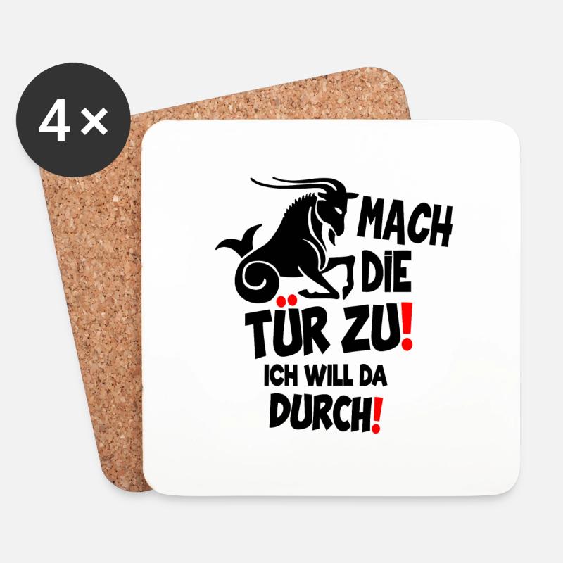 Steinbock Spruch - Untersetzer (4er-Set) - Weiß