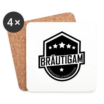 Bräutigam - Untersetzer (4er-Set) - Weiß - Vorne