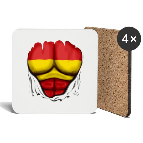 España Flag Ripped Muscles six pack chest t-shirt - Coasters (set of 4)