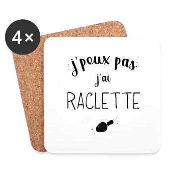 j'peux pas j'ai raclette - Dessous de verre (lot de 4) - blanc - Devant